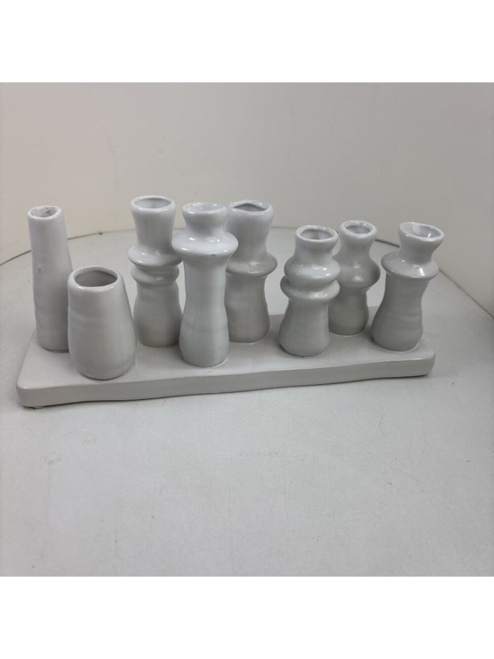 Bloomingville Stoneware Multi Vase 8 Sections White Ah2448 10.5”